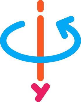 3d rotate y axis Line Filled Icon vector