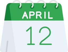 12th of April Line Filled Icon vector
