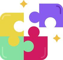 Puzzle Line Filled Icon vector