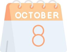 8th of October Line Filled Icon vector