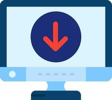 Down Line Filled Icon vector