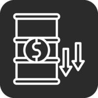 Oil Price Decrease Vector Icon