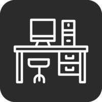 icono de vector de mesa de computadora