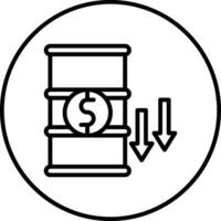 Oil Price Decrease Vector Icon