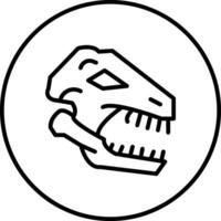 dinosaurio fósil vector icono