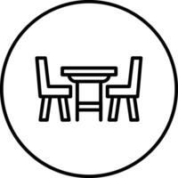 icono de vector de mesa de cena