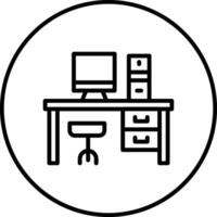 Computer Table Vector Icon