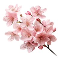 AI generated Cherry blossom flower png isolated on transparent background png