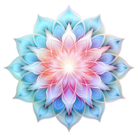 ai generado mandala fractal diseño elemento con flor modelo aislado en transparente antecedentes png