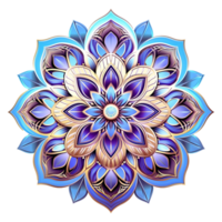 ai generiert Mandala fraktal Design Element mit Blume Muster isoliert auf transparent Hintergrund png