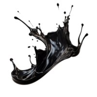 AI generated Black liquid splashing png isolated on transparent background