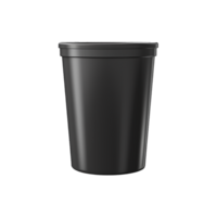 AI generated Black cup made of collapsible reusable plastic isolated on transparent background png