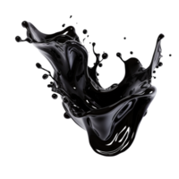 AI generated Black liquid splashing png isolated on transparent background