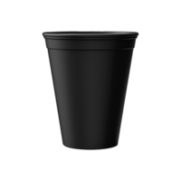 AI generated Black cup made of collapsible reusable plastic isolated on transparent background png