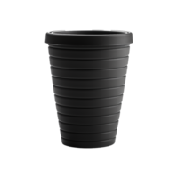 ai generiert schwarz Tasse gemacht von zusammenklappbar wiederverwendbar Plastik isoliert auf transparent Hintergrund png