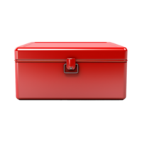 AI generated Empty red metal box isolated on transparent background png