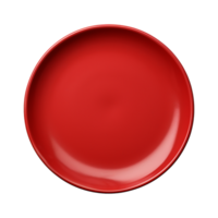 AI generated Top view red plate on transparent background png
