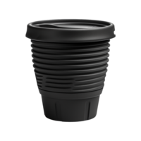 AI generated Black cup made of collapsible reusable plastic isolated on transparent background png