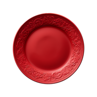 AI generated Top view red plate on transparent background png