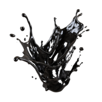 AI generated Black liquid splashing png isolated on transparent background