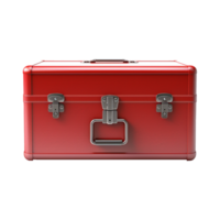 AI generated Empty red metal box isolated on transparent background png