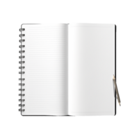 AI generated Open blank notebook isolated on transparent background png