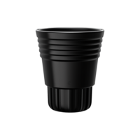 AI generated Black cup made of collapsible reusable plastic isolated on transparent background png