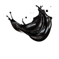 AI generated Black liquid splashing png isolated on transparent background