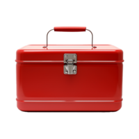 AI generated Empty red metal box isolated on transparent background png