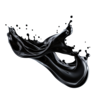 AI generated Black liquid splashing png isolated on transparent background