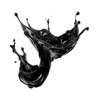 AI generated Black liquid splashing png isolated on transparent background