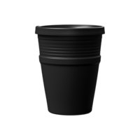 AI generated Black cup made of collapsible reusable plastic isolated on transparent background png