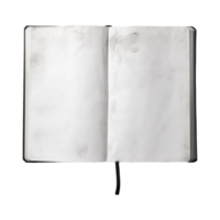ai generado abierto blanco cuaderno aislado en transparente antecedentes png