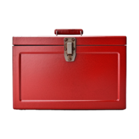 AI generated Empty red metal box isolated on transparent background png