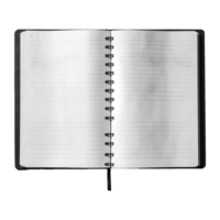 ai gerado aberto em branco caderno isolado em transparente fundo png