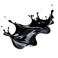 AI generated Black liquid splashing png isolated on transparent background