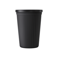 AI generated Black cup made of collapsible reusable plastic isolated on transparent background png