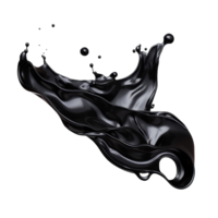 AI generated Black liquid splashing png isolated on transparent background