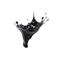 AI generated Black liquid splashing png isolated on transparent background