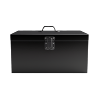 AI generated Empty black metal box isolated on transparent background png