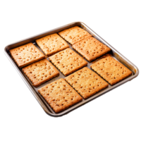 AI generated Baking sheet with graham crackers png isolated on transparent background