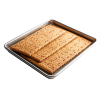ai genererad bakning ark med Graham crackers png isolerat på transparent bakgrund