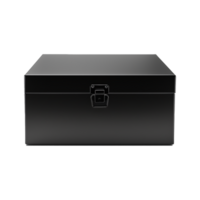 AI generated Empty black metal box isolated on transparent background png