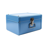 AI generated Empty blue metal box isolated on transparent background png