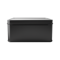 AI generated Empty black metal box isolated on transparent background png