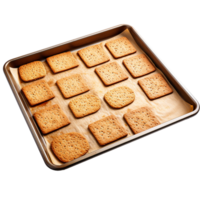 ai genererad bakning ark med Graham crackers png isolerat på transparent bakgrund