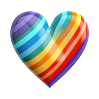 AI generated A heart relief with colorful stripes png isolated on transparent background