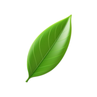 AI generated 3d green leaf isolated on transparent background png