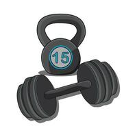 illustration of kettlebell and barbell vector