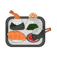 illustration of sushi plate vector